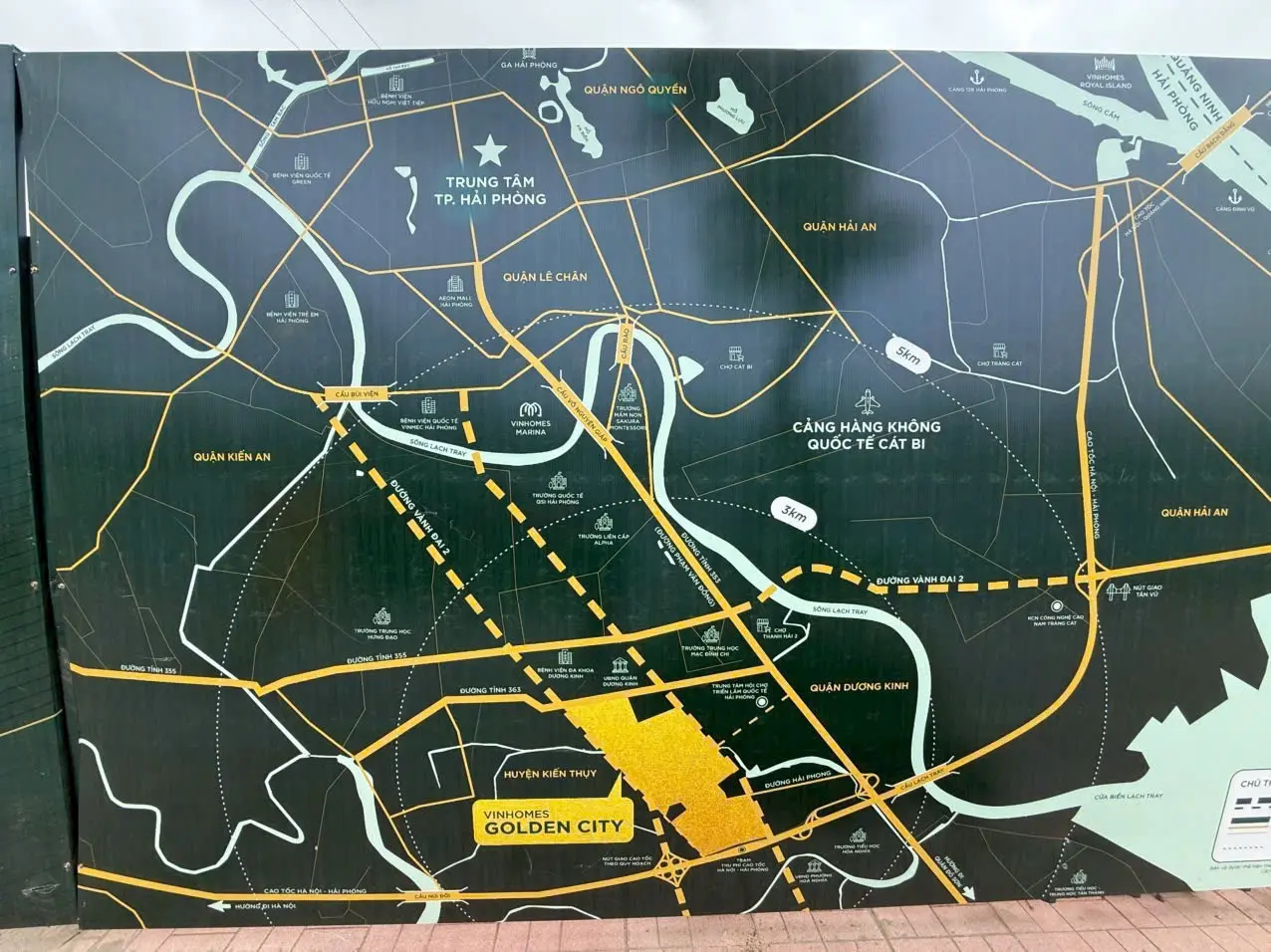 Vị trí kết nối Dự án Vinhomes Golden City, Dương Kinh-Kiến thụy